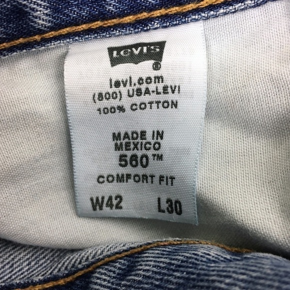 LEVI’S Jeans 560 Comfort Fit Straight Loose Relaxed 100% Cotton Denim 42 x 30 - Picture 9 of 13